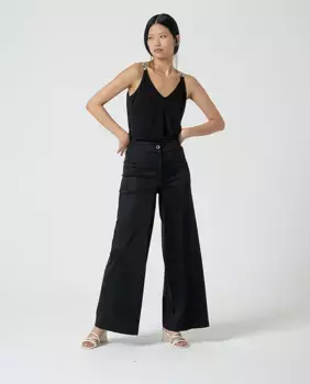 Женские однотонные эластичные брюки клеш Surkana, чёрный