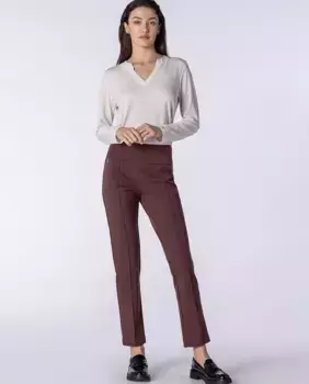 Женские однотонные брюки длиной до щиколотки из ткани Naulover, цвет Granate