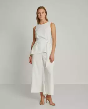 Женские однотонные брюки-палаццо низкой кроя Trucco, белый