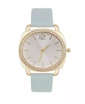 Женские однотонные часы с мятным кожаным ремешком, 34 мм Jessica Carlyle, зеленый