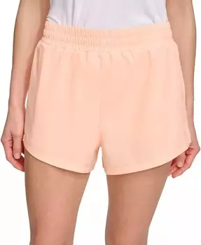 Женские однотонные двухслойные шорты для тренинга DKNY, оранжевый