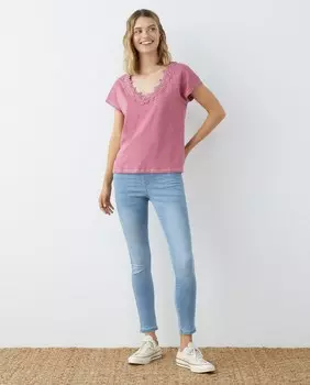 Женские однотонные джеггинсы с эластичной резинкой на талии Southern Cotton, светло-синий