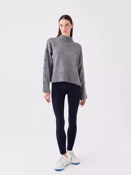 Женские однотонные колготки очень узкого кроя с эластичной резинкой на талии LCW Casual, темно-синий