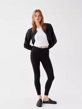 Женские однотонные колготки с эластичной резинкой на талии LCW Casual, новый черный