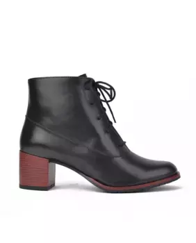 Женские однотонные кожаные ботильоны на шнуровке Javier Larrainzar, черный
