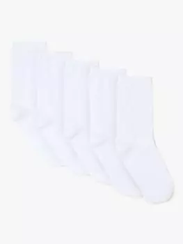 Женские однотонные носки из хлопкового микса до щиколотки John Lewis ANYDAY, белый