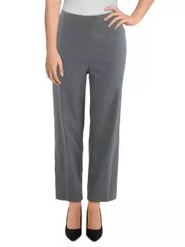 Женские однотонные обтягивающие брюки Petites Stretch Alfred Dunner, серый