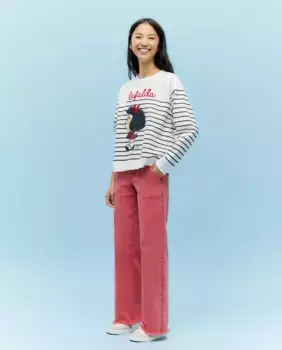 Женские однотонные плотницкие брюки с широкими штанинами Green Coast, коралловый