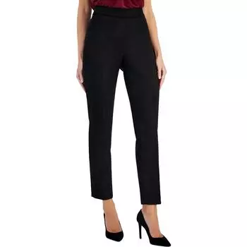 Женские однотонные прямые брюки из искусственной замши Petites Kasper, черный