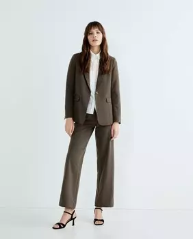 Женские однотонные прямые брюки со средней посадкой Yas, коричневый