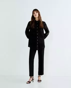 Женские однотонные расклешенные брюки с завышенной талией Yas, черный