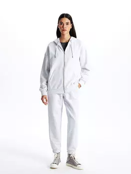 Женские однотонные спортивные штаны для джоггеров с эластичной резинкой на талии LCW Casual, серый меланж