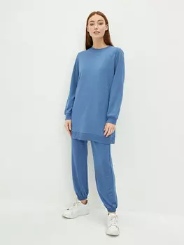 Женские однотонные спортивные штаны для джоггеров с эластичной резинкой на талии LCW Modest, сизый