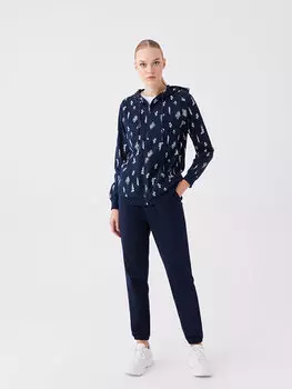 Женские однотонные спортивные штаны для джоггеров с эластичной резинкой на талии LCWAIKIKI Basic, темно-синий