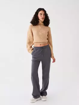 Женские однотонные спортивные штаны с эластичной резинкой на талии LCW Casual, антрацит