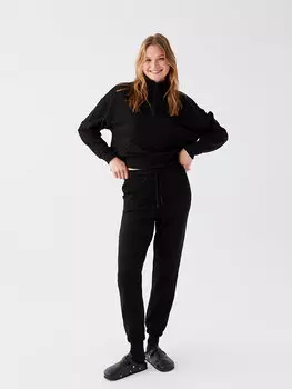 Женские однотонные спортивные штаны с эластичной резинкой на талии LCW Casual, черный