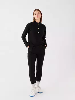 Женские однотонные спортивные штаны с эластичной резинкой на талии LCW Casual, новый черный