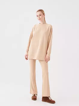 Женские однотонные спортивные штаны с эластичной резинкой на талии LCW Modest, бежевый