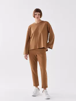 Женские однотонные спортивные штаны с эластичной резинкой на талии LCW Vision, светло-коричневый