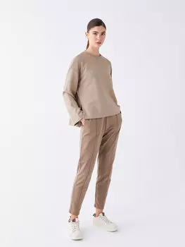 Женские однотонные спортивные штаны с эластичной резинкой на талии LCW Vision, светло-коричневый