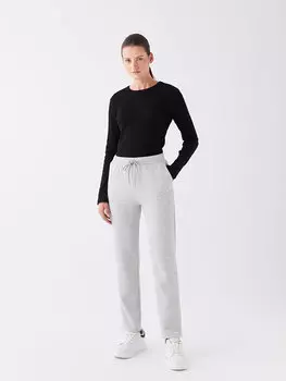 Женские однотонные спортивные штаны с эластичной резинкой на талии LCWAIKIKI Basic, серый меланж