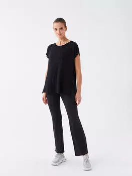 Женские однотонные спортивные тайтсы с эластичной резинкой на талии LCW Active, черный