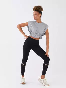 Женские однотонные спортивные тайтсы с эластичной резинкой на талии LCW Active, новый черный