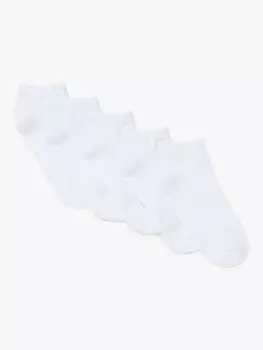 Женские однотонные тренировочные носки из смесового хлопка John Lewis ANYDAY, белый