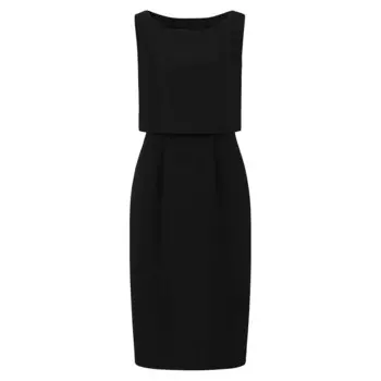 Женские офисные платья-футляры, многослойное рабочее платье-карандаш без рукавов Hombety, черный