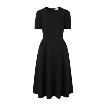 Женские офисные платья, рабочее платье трапециевидной формы с короткими рукавами и разрезом шеи Hombety, черный