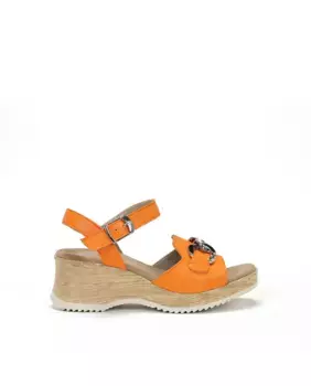 Женские оранжевые босоножки на танкетке с декором Dorking, оранжевый