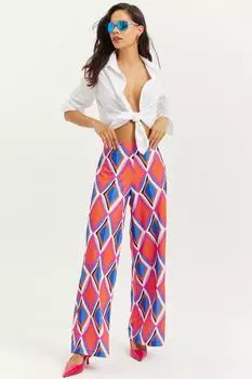 Женские оранжевые брюки-палаццо с резинкой на талии BK1431 Cool & Sexy, оранжевый