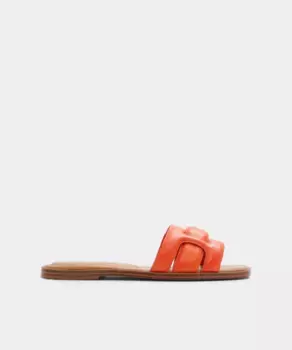 Женские оранжевые кожаные сандалии на плоской подошве Aldo