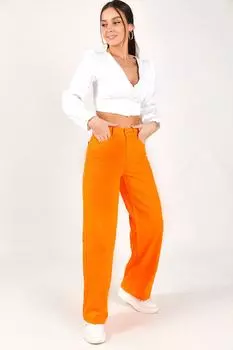 Женские оранжевые широкие джинсы Mom armonika, оранжевый