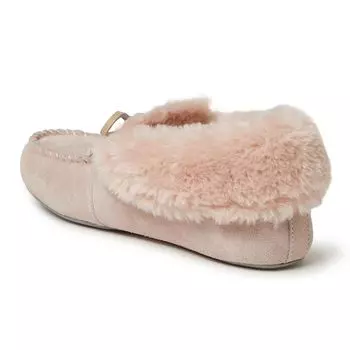 Женские откидные мокасины Dearfoams из натуральной замши с завязкой Dearfoams