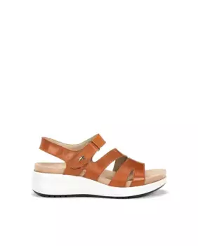 Женские открытые босоножки из кожи Fluchos, коричневый