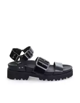 Женские открытые босоножки с застежкой на пряжку No Name, чёрный