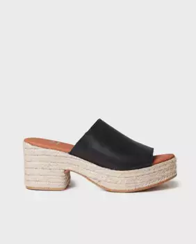 Женские открытые кожаные эспадрильи на платформе Toni Pons, черный
