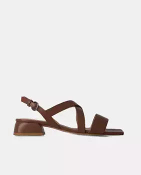Женские открытые сандалии из наппы Farrutx, коричневый