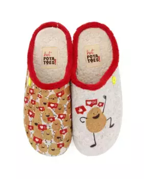 Женские открытые тапочки из переработанного материала Hot Potatoes, серый