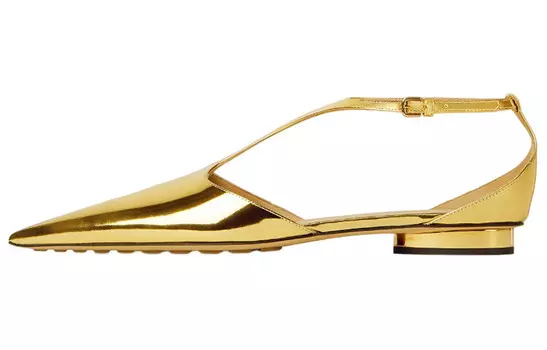 Женские открытые туфли Bottega Veneta, золотой