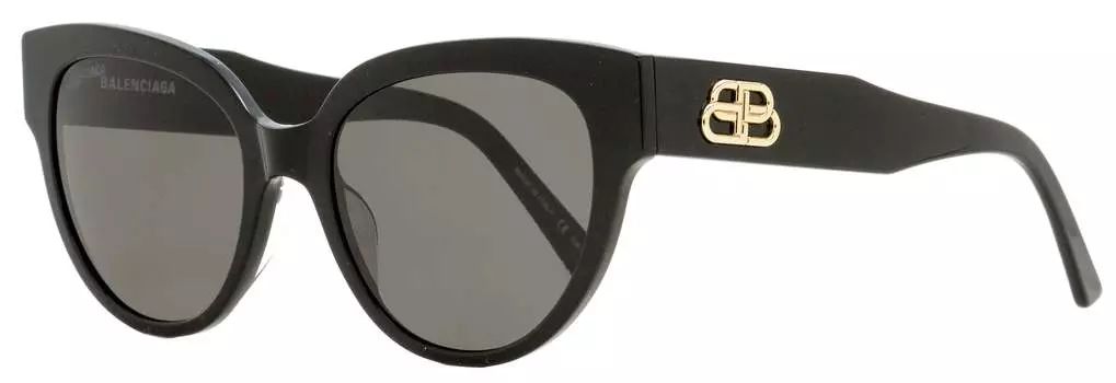 Женские овальные солнцезащитные очки Balenciaga BB0050S 001 черные/золотые 55 мм