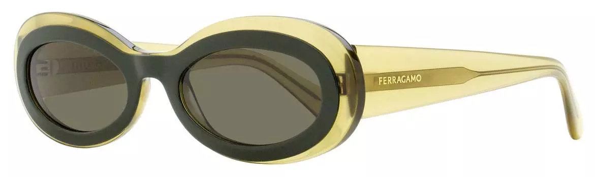 Женские овальные солнцезащитные очки Ferragamo SF2003S 327 хаки/зеленый 54 мм Salvatore Ferragamo