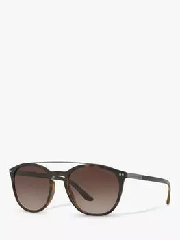 Женские овальные солнцезащитные очки Giorgio Armani AR8088, черепаховый/коричневый с градиентом