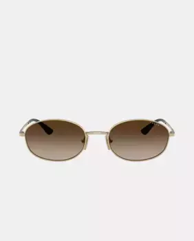 Женские овальные солнцезащитные очки с металлическим отливом зеленого цвета Vogue, золотой