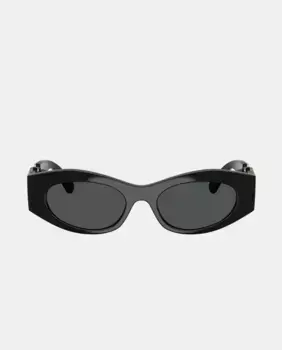 Женские овальные солнцезащитные очки серого цвета с впрыском Versace, чёрный