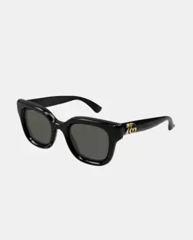Женские овальные солнцезащитные очки в инъекционном исполнении Gucci, чёрный