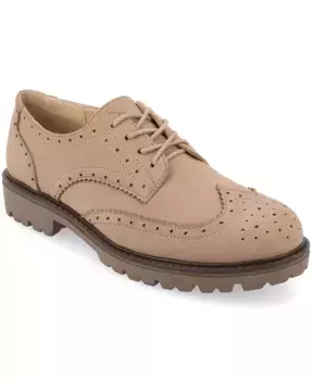 Женские оксфорды Claudiya на массивной подошве Journee Collection, коричневый/бежевый