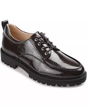 Женские оксфорды Zina Lace Up Lug Sole Journee Collection, коричневый