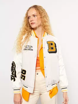 Женские пальто с длинным рукавом и принтом на воротнике колледжа Xside